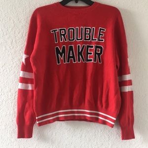 Women Forever 21 sweater Trouble Maker size S